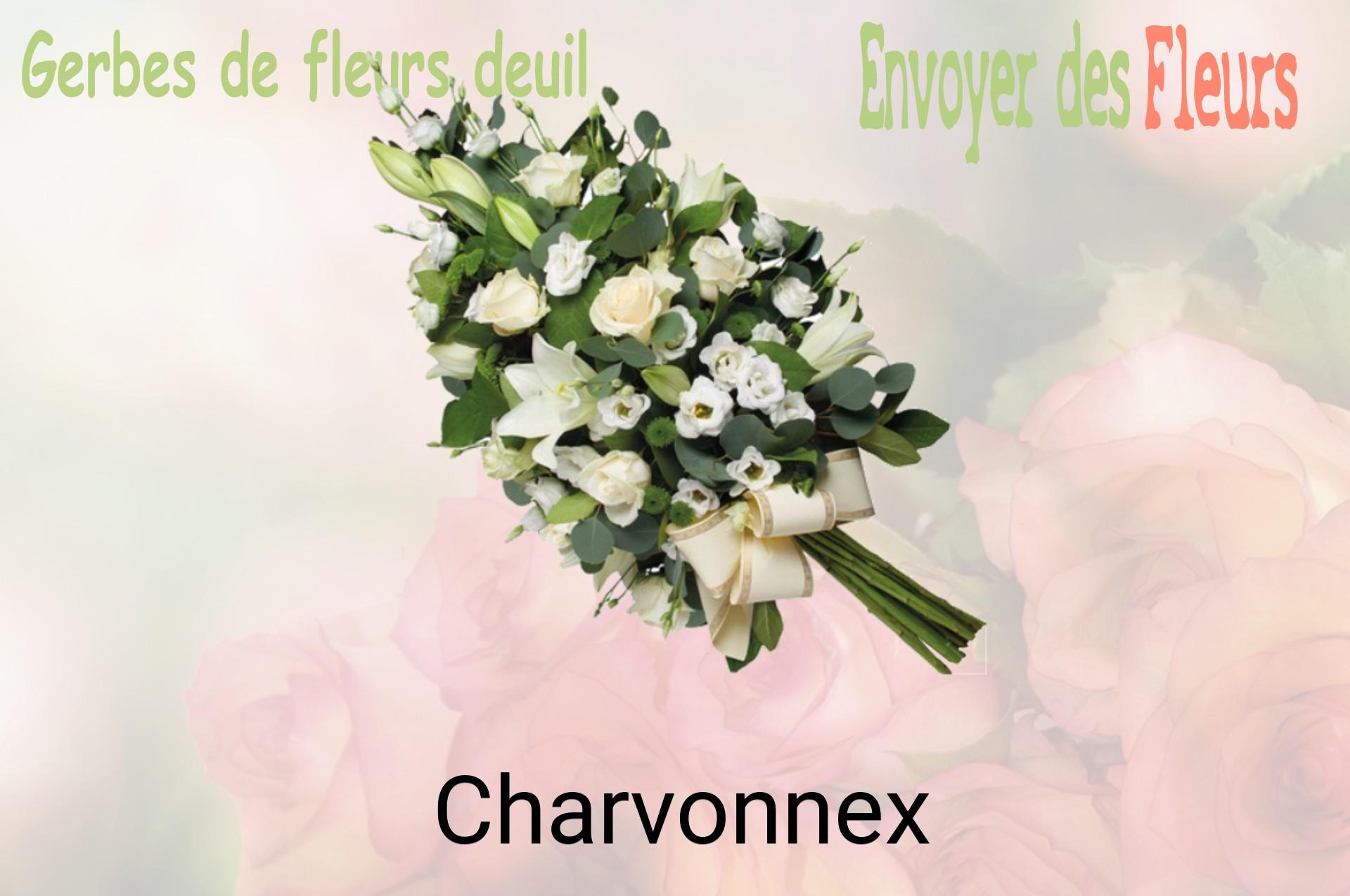 Gerbe de fleurs de deuil livrée à Charvonnex